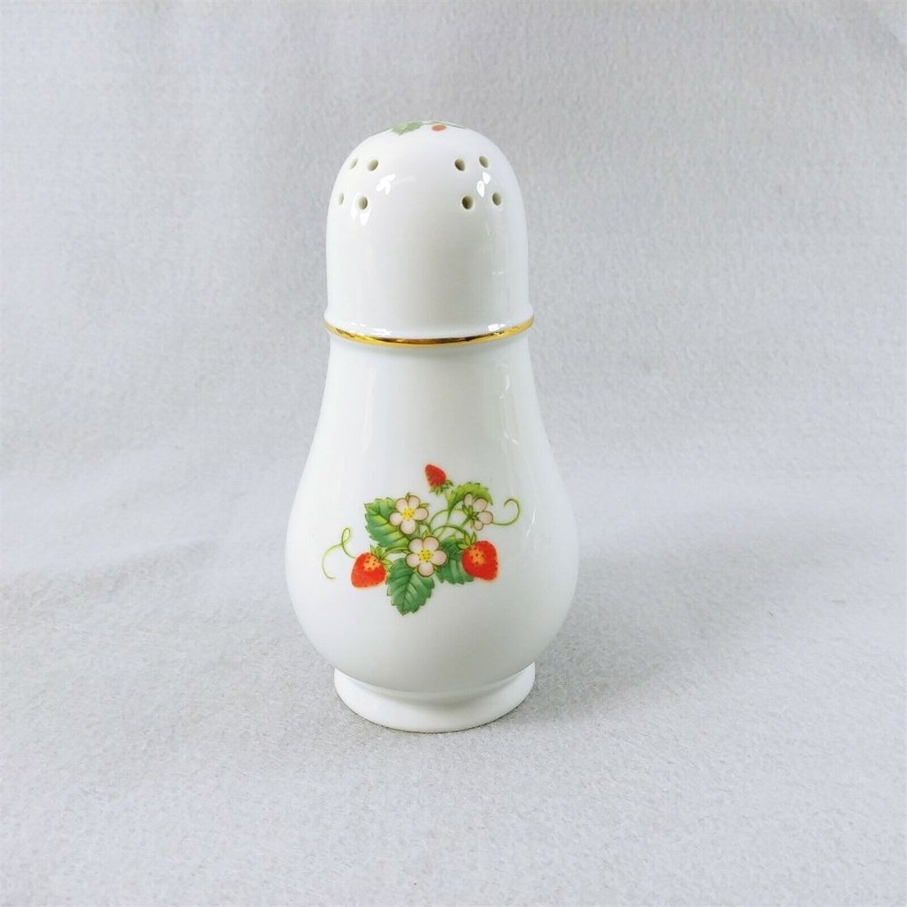 Sugar Shaker by Avon Strawberries Porcelain 22K Gold Trim Vintage - Picture 5 of 8